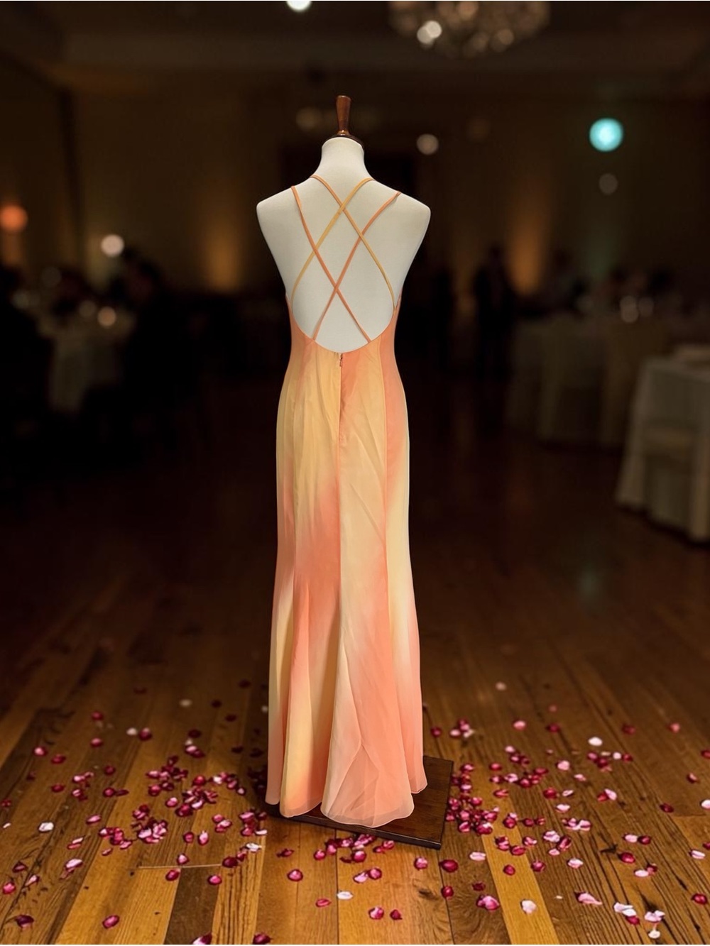 Sunset Ombre Maxi Slip Dress in Orange Size 8 - Picture 6 of 12